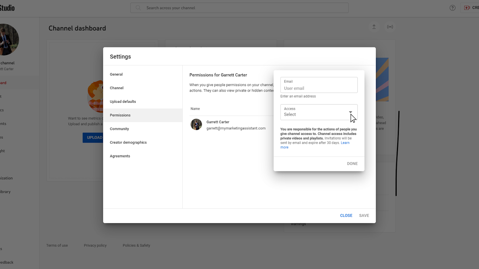 How to add hello@mymarketingassistant.com as a new user