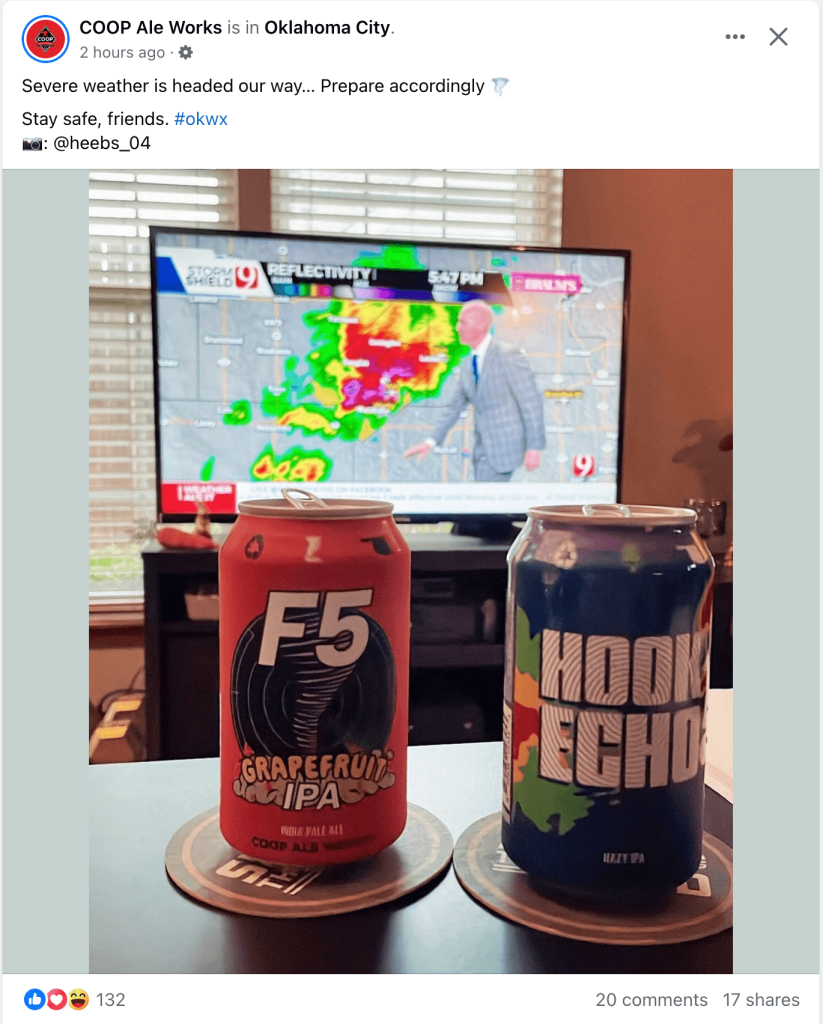 Snapshot of Local Business Coop Ale Works Facebook posts