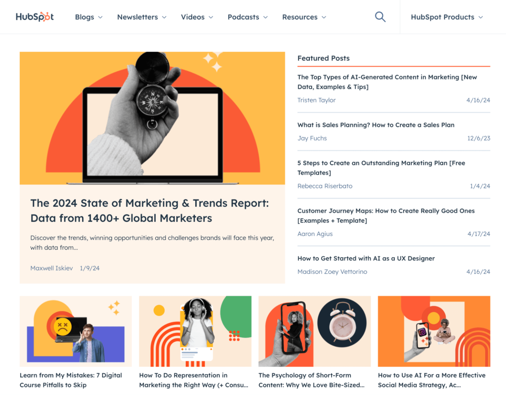 Guest post published and featured on Hubspot Home Page with other post
