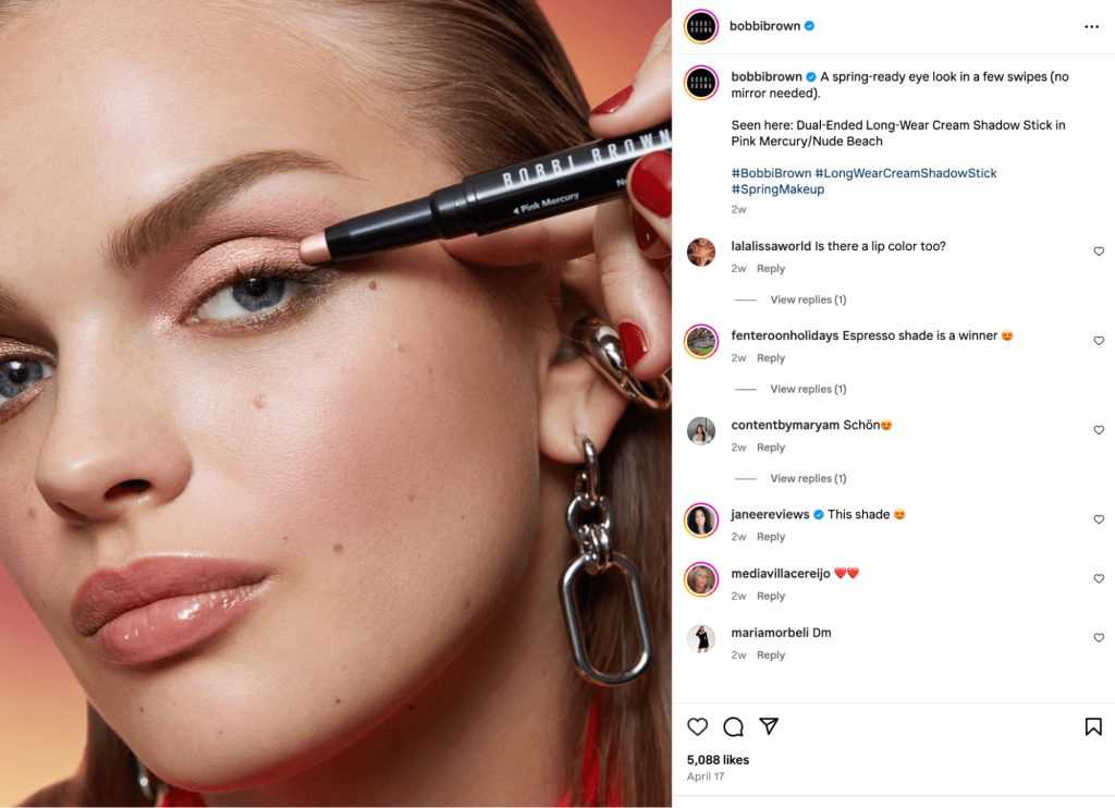 Snapshot of Bobbibrown posts on Instagram visual brands