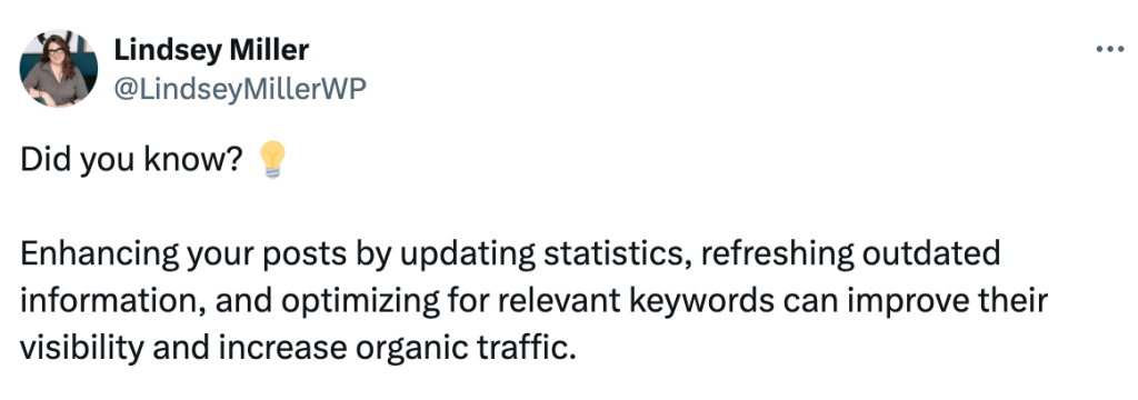 Snapshot of trivia text based content 