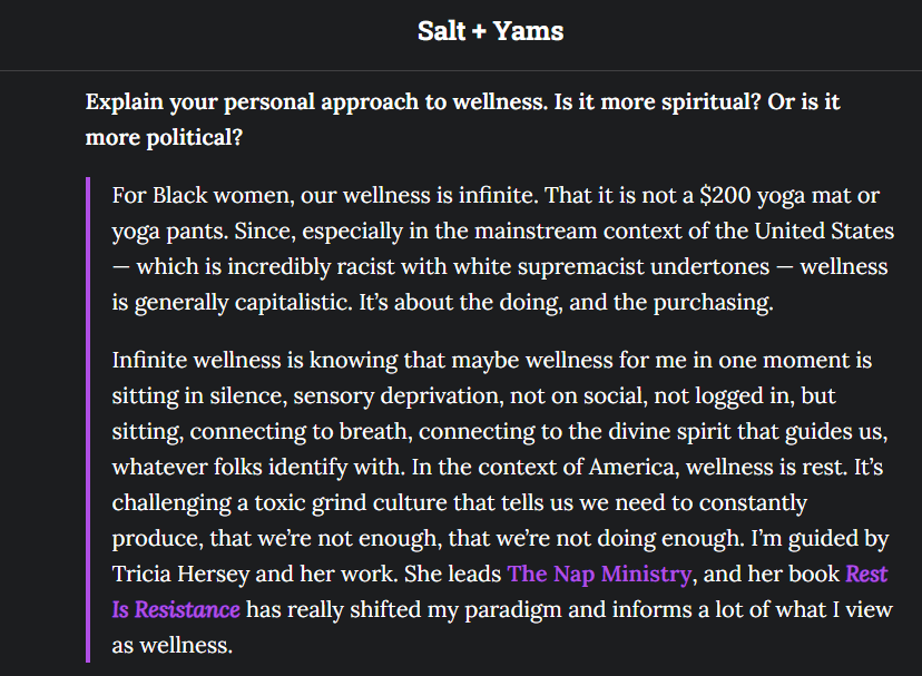Salt + Yam's exclusive expert interviews