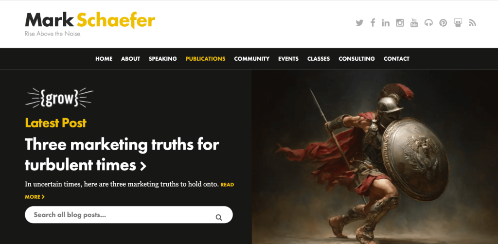Mark Schaefer blog with personal stories.